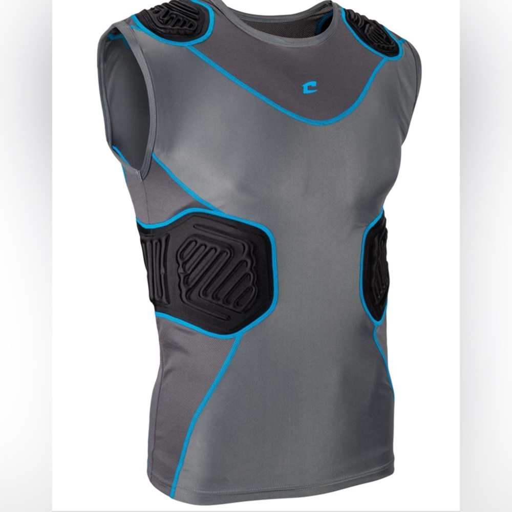 Champro Youth Bull Rush Padded Football Compression Protective Shirt FJU10 L NWT - Picture 1 of 11